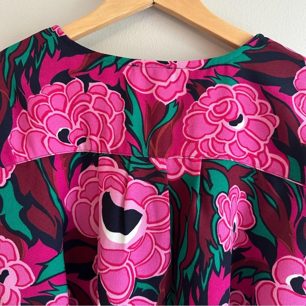Talbots Sleeveless‎ Floral Sheath Dress w/ Belt Women’s M | Peony Print V‑Neck